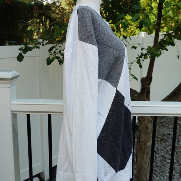 Argyle White, Grey and Purple detailed Sweater - Picture 3 of 6